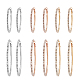 Fibloom 6 pares 6 aretes de aro grandes con diamantes de imitación de cristal estilo(EJEW-FI0001-35)-1