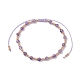 bracelet réglable en améthyste naturelle et perles tressées en verre(BJEW-JB10137-02)-1