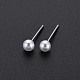ABS Plastic Pearl Ball Stud Earrings for Women(EJEW-S213-01E-D04D-RS)-1