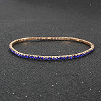 Alloy Rhinestone Cup Chain Bracelets for Women, Capri Blue, Inner Diameter: 3-1/8 inch(8cm)(WG1E62A-03)