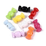 Opaque Acrylic Beads, Candy, Mixed Color, 15x31~31.5x15mm, Hole: 3.5~4mm(SACR-T035-30M)
