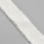 5 Yards Cotton Linen Raw Edge Ribbons, Frayed Ribbon for Handmade DIY Hair Gift Accessories, Clothing Decor, White, 1-1/8 inch(27mm)(OCOR-WH0088-52A-01)
