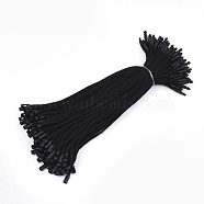 Cotton Cord with Seal Tag, Plastic Hang Tag Fasteners, Black, 205x2mm, Seal Tag: 15x3.5mm and 11x5x4mm, about 1000pcs/bag(CDIS-T001-05A)
