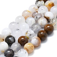 Natural White African Opal Beads Strands, Round, 10mm, Hole: 1mm, about 37~39pcs/strand,5.35''~15.75''(39~40cm)(G-K245-A18-05)