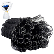 Pleated Gauze Yarn Flower Bouquets Wrapping Packaging, Suitable for Mother's Day Gift Giving Decoration, Black, 27~28mm(DIY-WH0502-63)