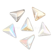 K5 Glass Rhinestone Cabochons, Flat Back & Back Plated, Faceted, Triangle, Mixed Color, 21x18x5mm(RGLA-N002-04B)