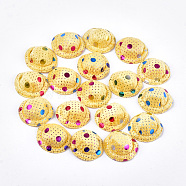 Velvet Hat Decoration, DIY Craft Decoration, Polka Dot Printed, Gold, 48~50x17~18mm, about 100pcs/bag(AJEW-T004-01D)