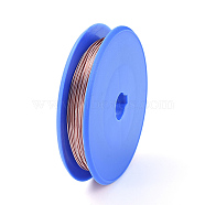 Round Bare Copper Wire, Raw Copper Wire, Copper Jewelry Craft Wire, Raw(Unplated), 0.5mm, about 40m/roll(X-CWIR-E004-0.5mm-R)