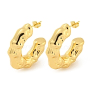 Rack Plating Brass Stud Earrings, Long-Lasting Plated, Lead Free & Cadmium Free, C-shape, Real 18K Gold Plated, 35.5x10mm(EJEW-M247-17G)