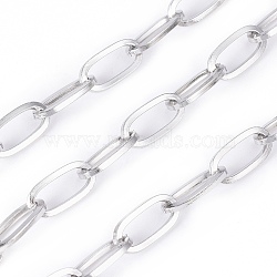3.28 Feet 304 Stainless Steel Cable Chains, Unwelded, Flat Oval, Stainless Steel Color, 10.5x6x1.5mm(X-CHS-G011-13P-05)