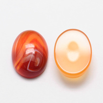 Oval Natural Carnelian Cabochons, 25x18x6mm