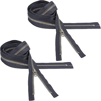 Fingerinspire Garment Accessories, Metal with Nylon Zipper, Zip-fastener Components, Black, 68x3.5x0.3cm