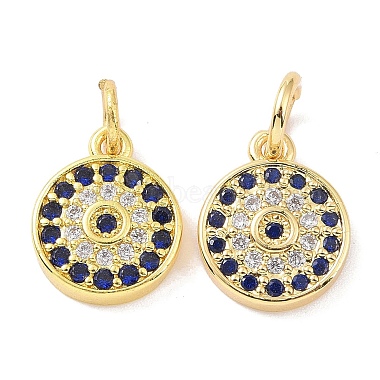 Real 18K Gold Plated Colorful Evil Eye Brass+Cubic Zirconia Charms