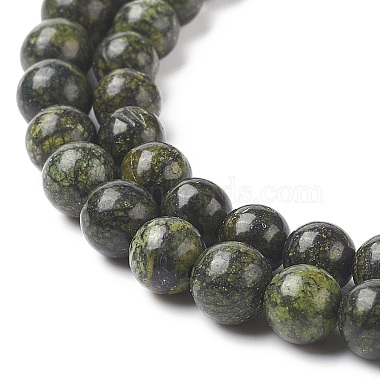 Perles en pierre de serpentine naturelle / dentelle verte(G-S259-15-6mm-1)-3