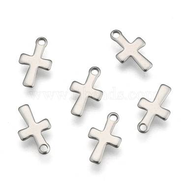 304 Stainless Steel Tiny Cross Charms(STAS-E104-34P)-2