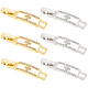 6Pcs 2 Colors Rectangle with Cross Rack Plating Brass Micro Pave Clear Cubic Zirconia Watch Band Clasps(KK-BC0009-77)-1