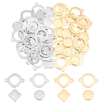 80Pcs 8 Styles 201 Stainless Steel Connector Charms, Rhombus & Flat Round & Ring, Mixed Shapes, Golden & Stainless Steel Color, 10~19x10~14.5x0.7~1mm, Hole: 1.4~1.6mm, 10pcs/style(STAS-UN0041-01)