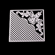 Carbon Steel Embossing Knife Die Cutting for DIY Template, Decorative Embossing DIY Paper Card, Matte Platinum Color, Flower, Square Pattern, 10x10x0.08cm(DIY-P042-21)