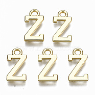 Alloy Charms, Cadmium Free & Nickel Free & Lead Free, Alphabet, Real 16K Gold Plated, Letter.Z, 14x7.5x1mm, Hole: 1.6mm(PALLOY-Q441-025Z-NR)