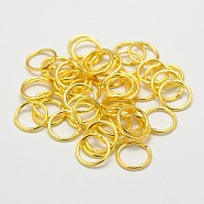 Brass Round Rings, Soldered Jump Rings, Closed Jump Rings, Cadmium Free & Lead Free, Golden, 18 Gauge, 7x1mm, Inner Diameter: 5mm, Hole: 5mm(KK-M165-7mm-02G-RS)