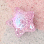 Transparent Crackle Acrylic Beads, Star, Pearl Pink, 16mm(RESI-CJC0005-40E)