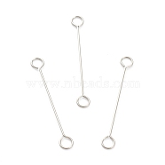 316 Surgical Stainless Steel Eye Pins, Double Sided Eye Pins, Stainless Steel Color, 20x2.5x0.4mm, Hole: 1.6mm(STAS-P277-A02-P)