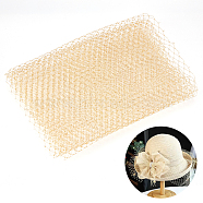 Polyester Birdcage Bridal Veil Netting, Mesh Tulle Fabric for DIY Veils Blushers Fascinators, Gold, 9-7/8~10 inch(250~255mm)x2000mm(AJEW-WH0471-102B)