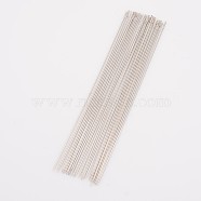Steel Beading Needles, Stainless Steel Color, 55x0.45mm, about 30pcs/bag(ES017Y)