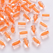 Transparent Acrylic Beads, Column, Orange, 10x7.5mm, Hole: 1.8mm, about 950pcs/500g(TACR-S154-17A-84)