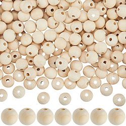 Natural Unfinished Wood Beads, Round Wooden Loose Beads Spacer Beads for Craft Making, Macrame Beads, BurlyWood, 14mm, Hole: 2.5mm, 250pcs/set(WOOD-SP0001-62E)