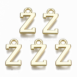Alloy Charms, Cadmium Free & Nickel Free & Lead Free, Alphabet, Real 16K Gold Plated, Letter.Z, 14x7.5x1mm, Hole: 1.6mm(PALLOY-Q441-025Z-NR)