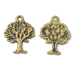 Tibetan Style Alloy Pendants, Tree of Life Charms, Cadmium Free & Nickel Free & Lead Free, Antique Bronze, 22x17x2mm, Hole: 2mm(MLF10394Y-NF)