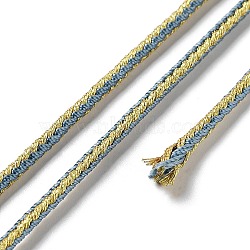 14M Duotone Polyester Braided Cord, Round, Steel Blue, 2.5mm, about 15.31 Yards(14m)/Roll(OCOR-G015-02A-28)