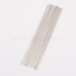 Steel Beading Needles, Stainless Steel Color, 55x0.45mm, about 30pcs/bag(ES017Y)