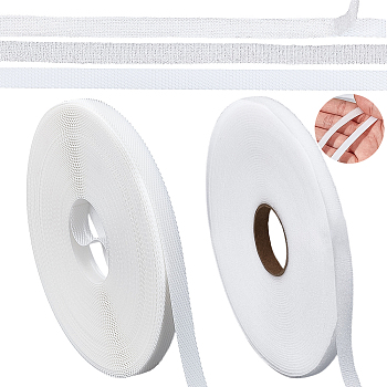 12yards Nylon Magic Tapes, Hook & Loop Tapes, White, 8x1mm, 12yards/set