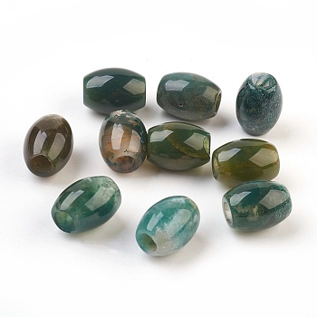 Natural Indian Agate European Beads, Large Hole Beads, Barrel, 15~17x12~13.5mm, Hole: 4.5~5mm