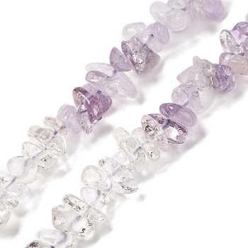 Natural Quartz Crystal & Amethyst Beads Strands, Chip, 4~17x4~10x1~8mm, Hole: 0.8~1mm, about 15.35~16.14 inch(39~41cm)