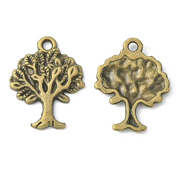 Tibetan Style Alloy Pendants, Tree of Life Charms, Cadmium Free & Nickel Free & Lead Free, Antique Bronze, 22x17x2mm, Hole: 2mm