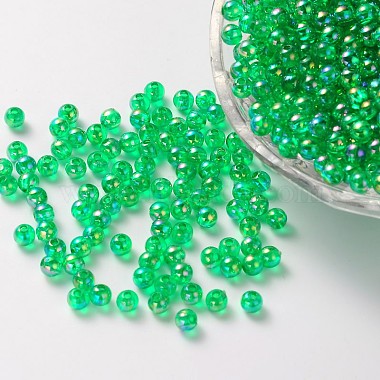 4mm LimeGreen Round Acrylic Beads