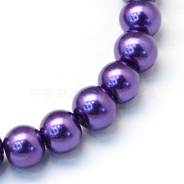 Baking Painted Pearlized Glass Pearl Round Bead Strands(HY-Q003-6mm-76)-2