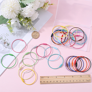 32Pcs 16 Colors Baking Paint Stainless Steel Cable Wire Keychain(AJEW-SC0002-21)-3