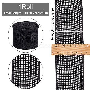 Polyester Imitation Burlap  Ribbon(SRIB-WH0017-03C)-2