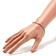Bracelet extensible perlé rond en laiton avec rond plat pour femme(BJEW-JB07607)-3