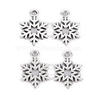 Tibetan Style Alloy Pendants, Lead Free & Cadmium Free, Christmas, Snowflake, Antique Silver, 18.5x13.5x1mm, Hole: 2mm, about 720pcs/500g(TIBE-S323-101AS-RS)