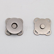 Alloy Magnetic Buttons Snap Magnet Fastener, Flower, for Cloth & Purse Makings, Gunmetal, 18mm 2pcs/set(X-PURS-PW0005-066B-B)