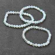 Opalite Beaded Stretch Bracelets, Round, Beads: 6~6.5mm, Inner Diameter: 2-1/4 inch(5.55cm)(BJEW-A117-B-07)