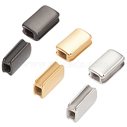 6Pcs 3 Colors 304 Stainless Steel Beads, Ion Plating (IP), Rectangle, Mixed Color, 11x6.5x4mm, Hole: 2.5x3mm, 2pcs/color(STAS-UN0021-03)