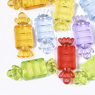 Transparent Acrylic Big Pendants, Candy, Mixed Color, 55x21x10mm, Hole: 4mm, about 69pcs/500g(TACR-S133-017)