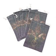 Tarot Card Storage Bag, Cloth Drawstring Bags, for Witchcraft Wiccan Altar Supplies, Rectangle, Wolf, 160~165x135mm(WICR-PW0001-09-01)
