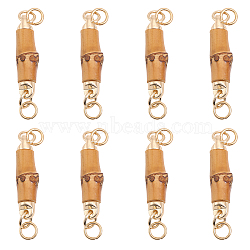 8Pcs Bamboo Connector Charms, with Golden Tone Alloy Findings, Bamboo Stick Link, Sandy Brown, 67mm(WOOD-CA0001-67)